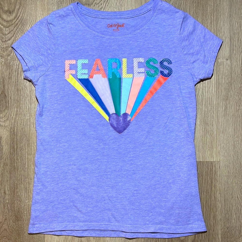 Cat&Jack Fearless Rainbow Short Sleeve Tee M 7/8